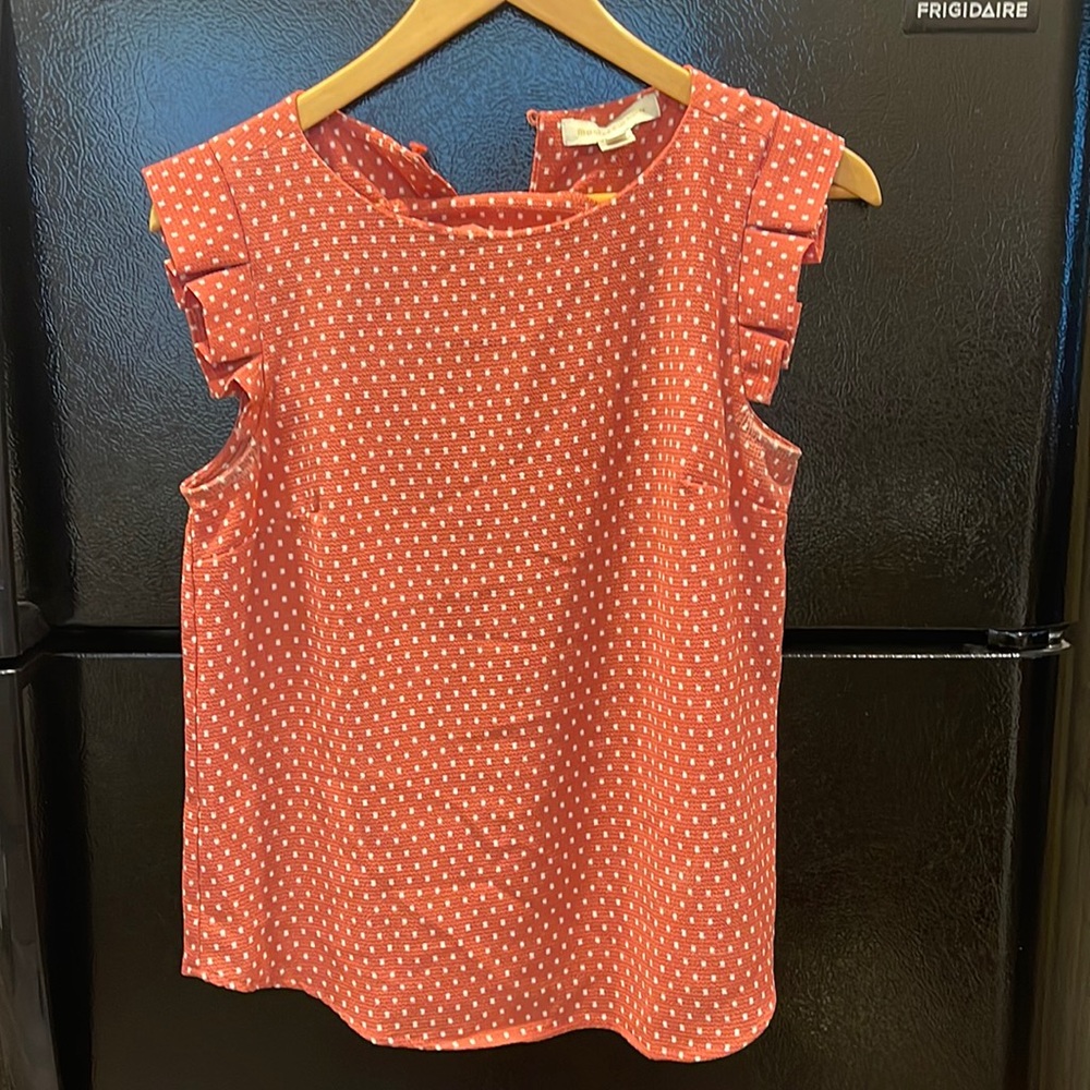 Blush polka dot top